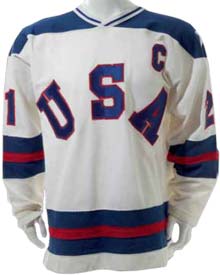 1980 Mike Eruzione Miracle on Ice Game Worn Jersey from Historic Victory over USSR